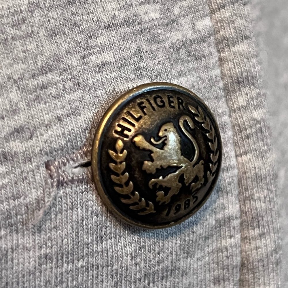 Vintage Tommy Hilfiger Heather Gray Military-Style Jacket - Picture 6 of 8